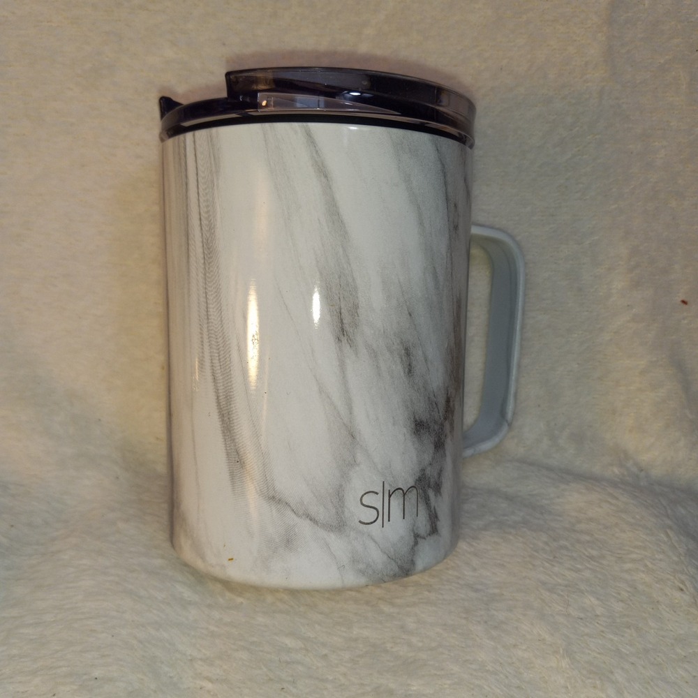simple modern 12 oz tumbler STAINLESS STEEL HANDLE WITH LID MARBLE